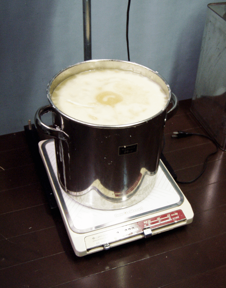 ホットプレートで加熱